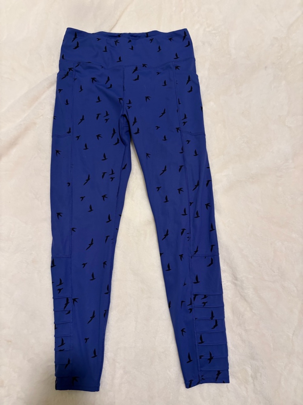 Oiselle Meridian Tights - Blue Bird Print